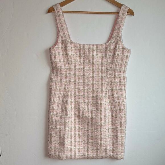 Rumored Dresses & Skirts - Rumored Tweed Mini Dress Pink Shimmer Size 10 New With Tags